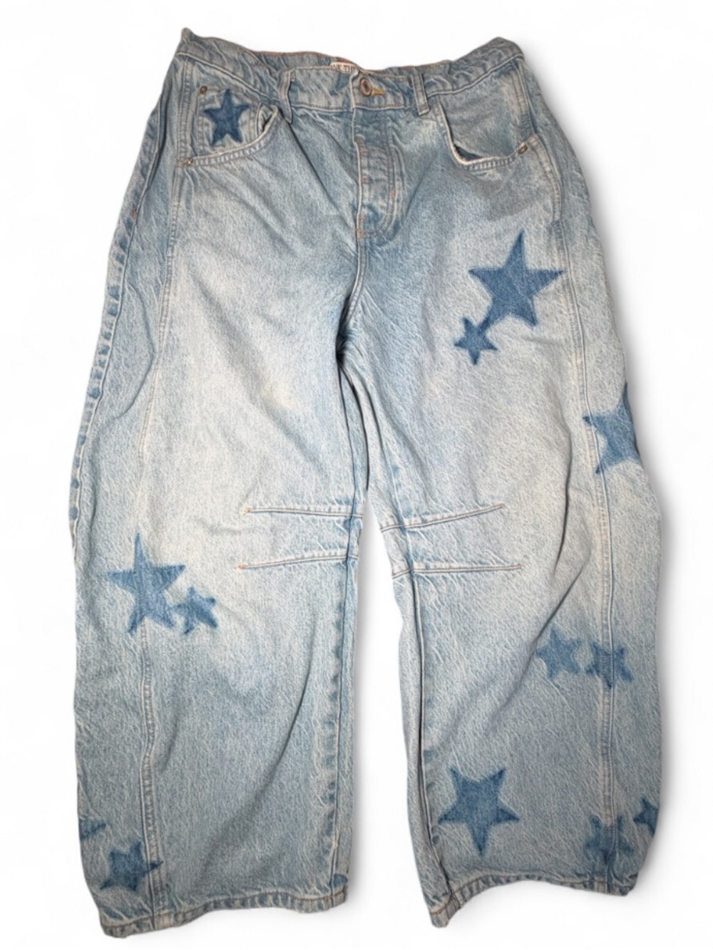 Free People We The Free Good Luck Star Barrel Jeans 29 - Picture 4 of 6